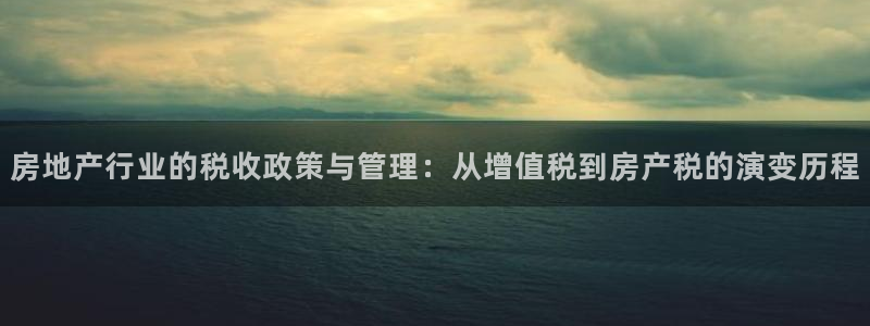 白云 和记黄埔官网电话：房地产行业的税收政策与管理：从增值税