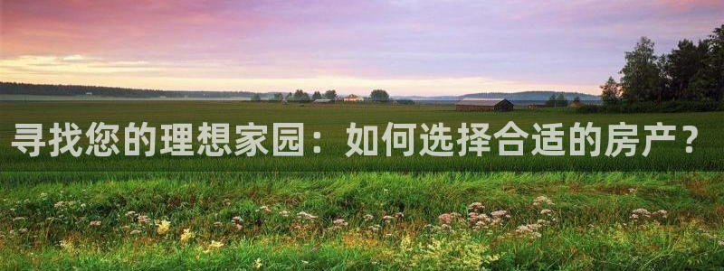 印尼和记官网：寻找您的理想家园：如何选择合适的房产？