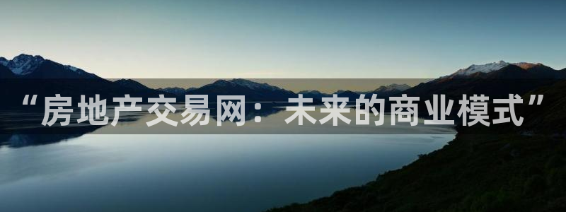 和记怡情视频在线官网：“房地产交易网：未来的商业模式”